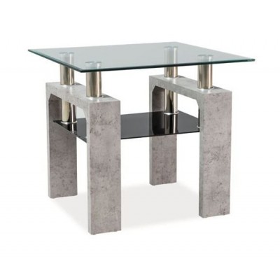 Стол журнальный SIGNAL LISA D прозрачный/серый